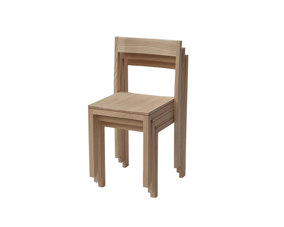 Chair 01 in ash, front three-quarter view