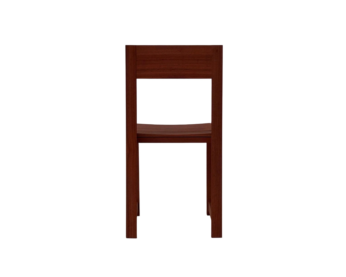 Trapezium Chair in padauk, rear view