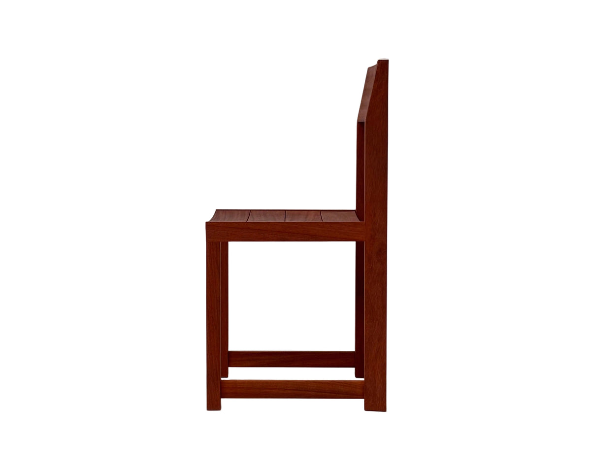 Trapezium Chair in padauk, side view