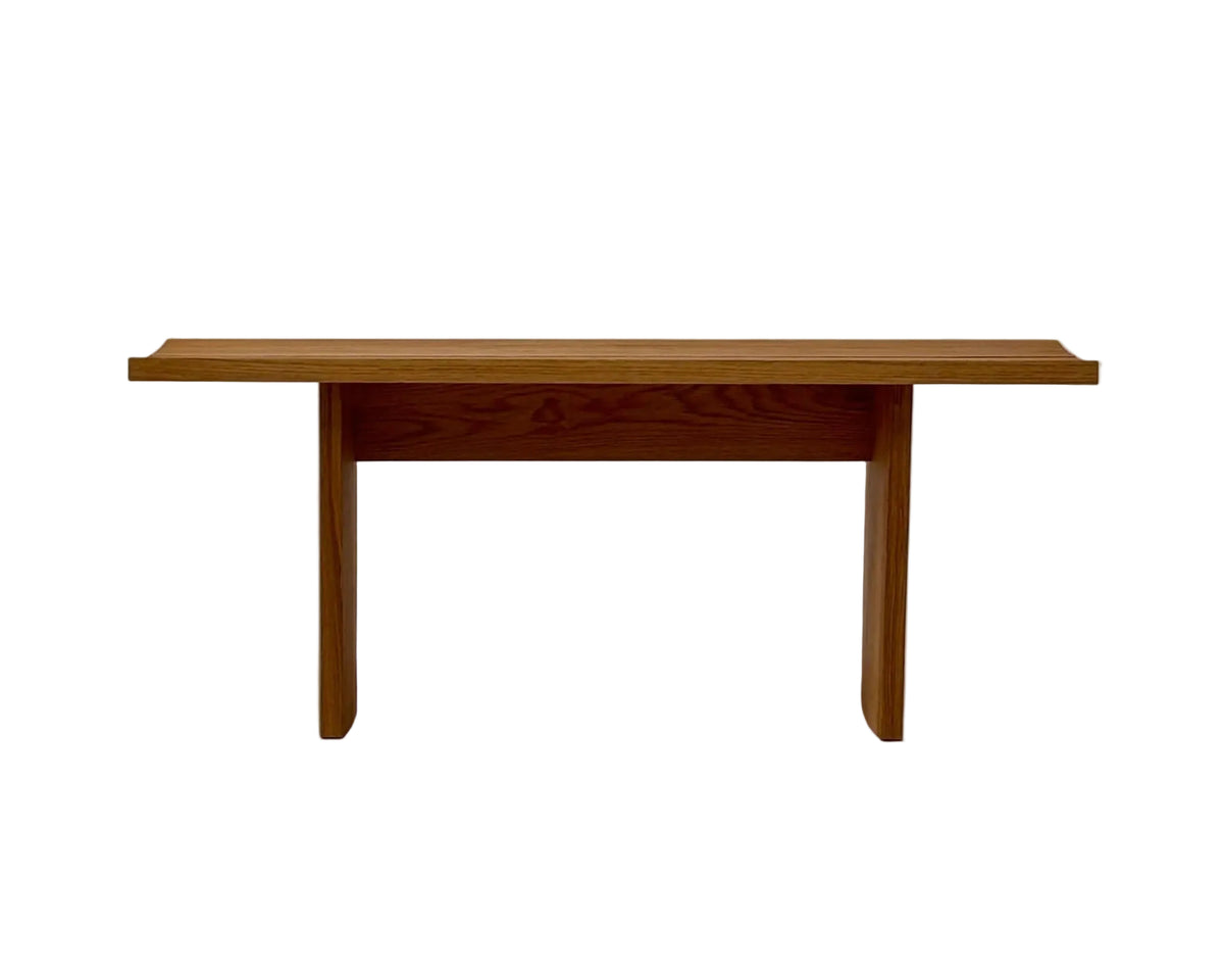 C / C Bench in oak, front view